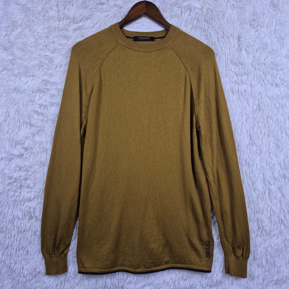 Scotch & Soda Mens Copper Bronze Cotton Cashmere Crewneck Sweater Mens S